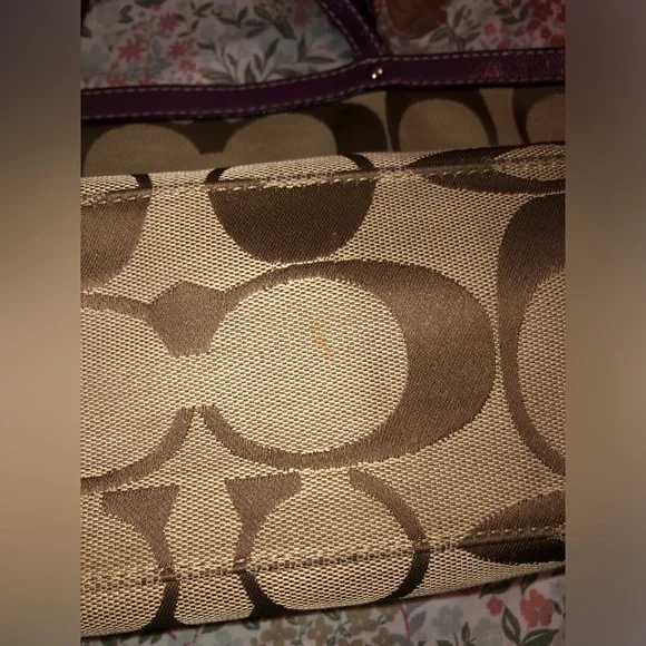 Y2K Coach Purple and Tan Women's Tote bag - Picture 11 of 15